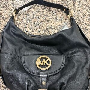Michael Kors Black and Gold Shoulder Bag
